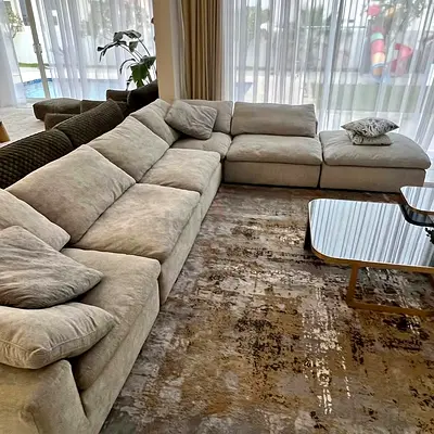 Pan Emirates Feather filled Sofa Excellent Condition