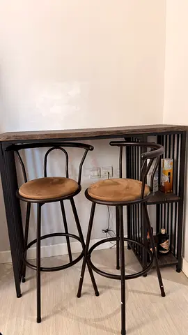 Bar Counter Table with 2 High Chairs
