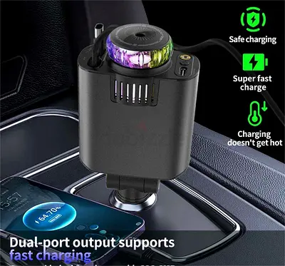 5-in-1 Starlight Car Charger - RGB Light & Fast Charging - UAE Delivery