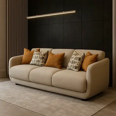 Generously padded 3 seater sofa