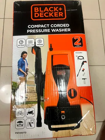 Black+Decker Compact Corded Pressure Washer (Like New, Boxed)
