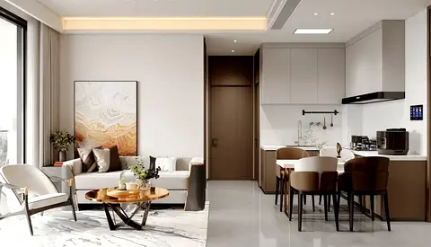 استوديو مفروش | تصميمات داخلية حديثة | وجهات نظر متعددة