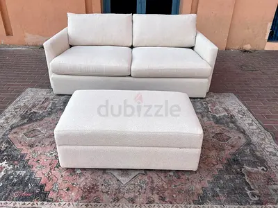 Crate&Barrel Lounge Deep feather filled Three Seater Sofa Beige