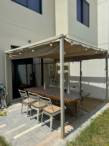 Modern Outdoor Pergola with Retractable Canopy
