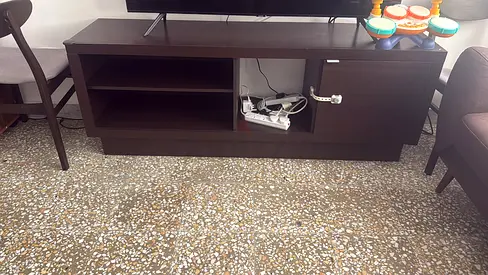 Dark wood TV cabinet / media console — good condition
