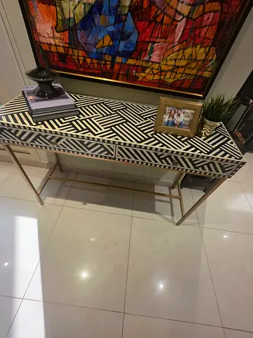 Console table and a small round coffee table set
