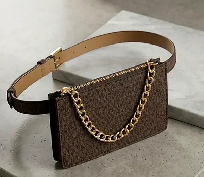 Authentic Michael Kors Monogram Chain Belt Bag (Brand New)
