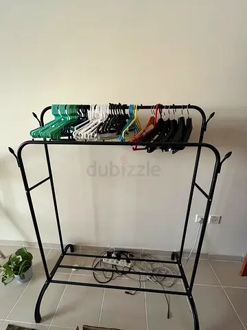 Metal Clothes Rack Standing with Hangers - durable strong