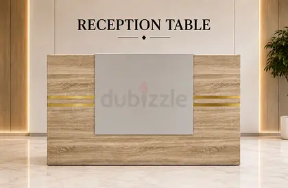 Beige Reception Table – Modern Reception Table for Office