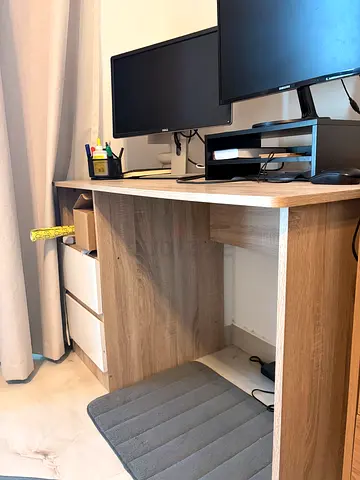 Wooden Desk with Shelves and Storage