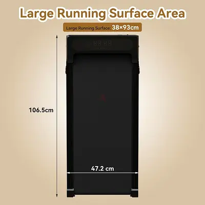 Foldable Motorized Treadmill with 38x93cm Running Surface