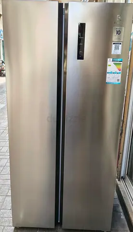 Electrolux Slim Side-by-Side Stainless Steel Refrigerator - Good Condition