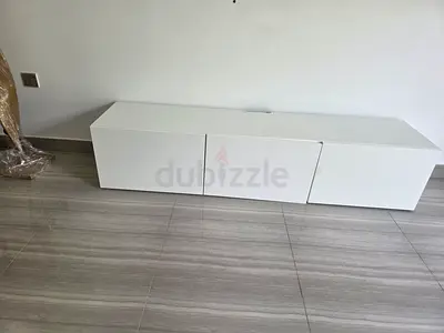Modern White Minimalist Entertainment Center TV Unit