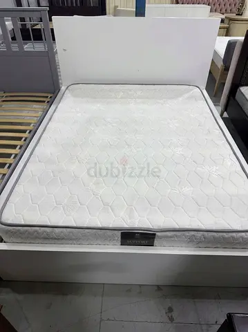IKEA White Bed Frame with Brand-New Support Mattress (170 x 190 cm)