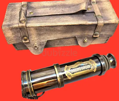 Beautiful vintage brass dollond London telescope 45 cms big with leather case from London