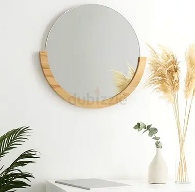 The ONE semi-circle MIRRORs solid wood frame W82 H79 cm