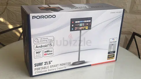 Porodo Surf 21.5" Portable Smart Monitor (Android 15) - New in Box