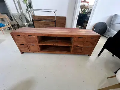 Natural Wood Media Console