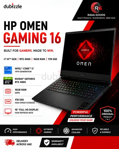 HP Omen Gaming 16 – Intel Core i7 14th Gen | RTX 4060 | 16GB RAM | 1TB SSD