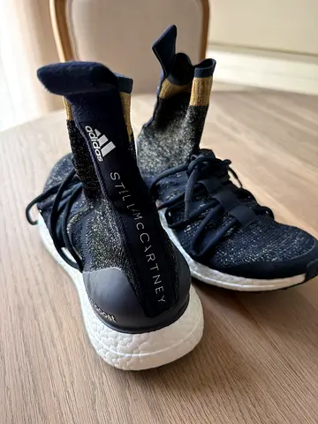 Stella McCartney x Adidas Black Knit Running Shoes (Women's) - Size 38,5/39