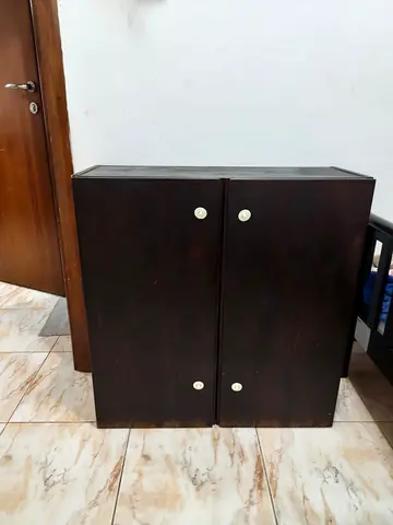 Dark Wood 2-Door Cabinet / Cupboard - shoe rack