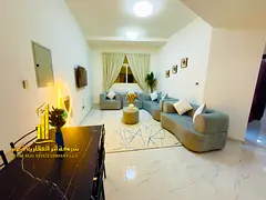 Luxury apartment, second occupancy, one bedroom and living room with an open view. Ajman, Al Nuaimiy