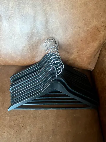 Set of 12 IKEA BUMERANG Black Clothes Hangers - Good Condition