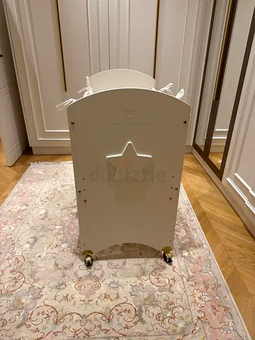 White Baby Bassinet / Cradle on Wheels