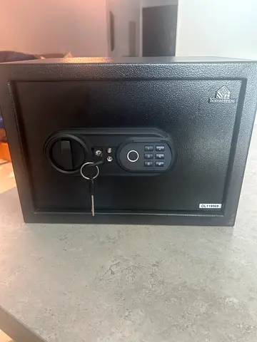 Small Electronic Home/Office Safe with Key Override - Good Condition