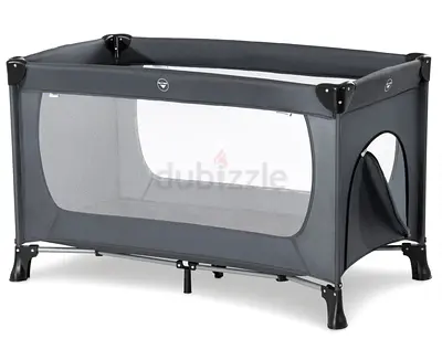 Portable Grey Travel Playard / Playpen - Foldable Baby Cot