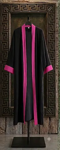 Black Abaya Long Open Front Traditional Robe (Free Size)