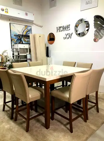 Kevin 8-seater marble top high dining set