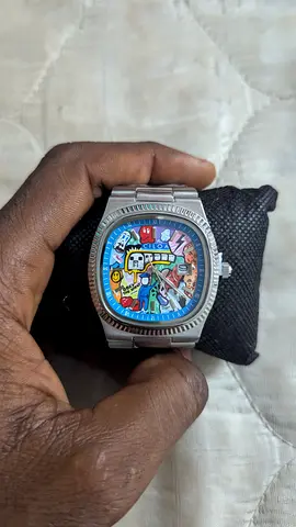 Men's stainless steel wristwatch with colorful custom dial (pre-owned)