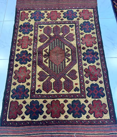 Traditional Middle Eastern Woven Area Rug. Needle work with carpet work handmade ,size 0.80 by 1.30