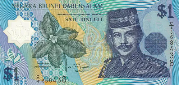 BRUNEI DARUSSALAM 1 DOLLAR BANKNOTE 1996