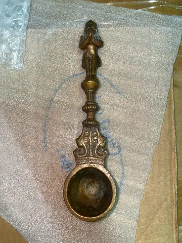 Antique brass spoon 19cm height