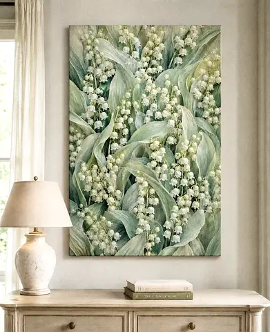 Luxury Botanical Wall Art Canvas 80x60 cm | Floral Painting | Custom Artwork for Interior