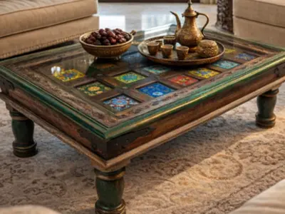 Handcrafted Vintage Wooden Coffee Table