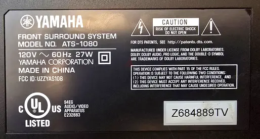 Yamaha ATS-1080 soundbar - Good Working Condition