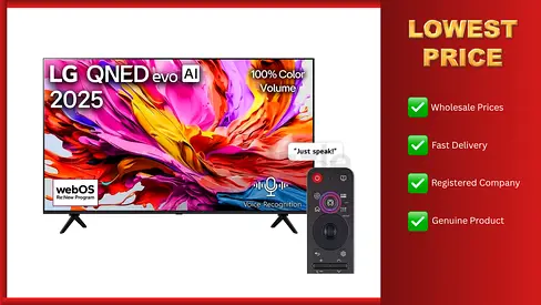 LG 65 Inch Tv QNED 4K Smart Television 2025 Ai Magic remote 12 Months Warranty