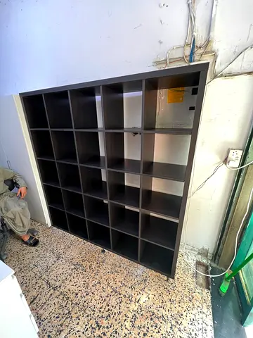 IKEA Kallax 5x5 Square Cube Bookshelf - Black-Brown