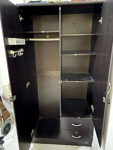 Dark Wood Wardrobe / Armoire - Good Condition, Spacious Storage