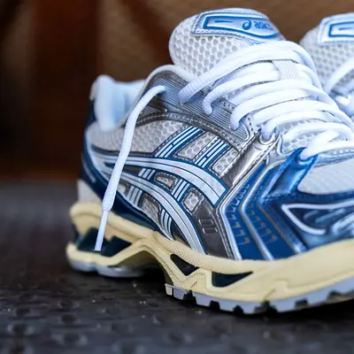 ASICS Gel-Kayano 14 Metallic Blue and Silver Sneakers