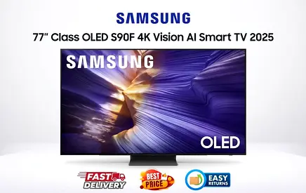 Samsung 77 Inch OLED TV Abu Dhabi - S90F 2025 - Like New, Original Box - FREE DELIVERY, WARRANTY