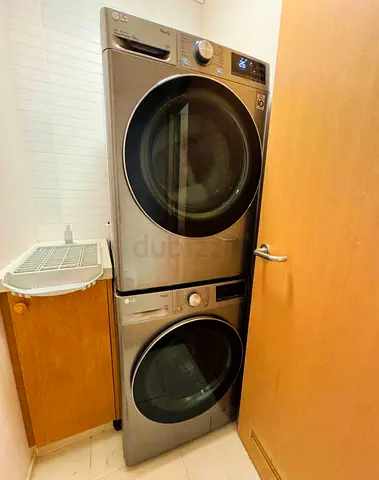 LG Stackable Washer and Dryer Set - Silver, Good Condition