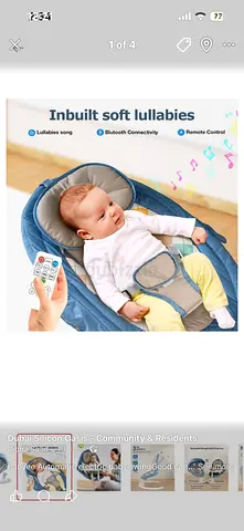 Baby rocker/soothing bouncer with built-in lullabies and remote