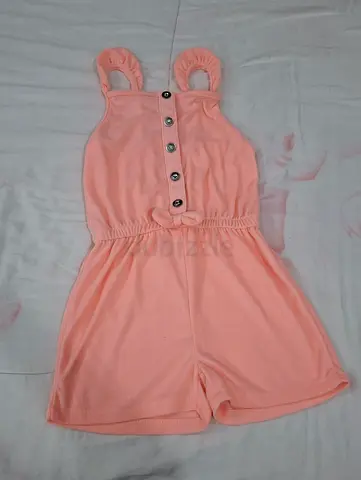 Light Pink Girls' Cotton Romper - Size Small/12-18M (approx.)
