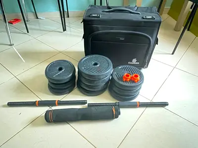 Fed dumbells set for sale + free bag (lock not in good condition)