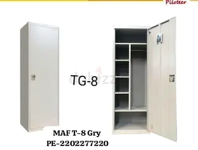 Single-door Metal Wardrobe / Locker - Grey, Good Condition