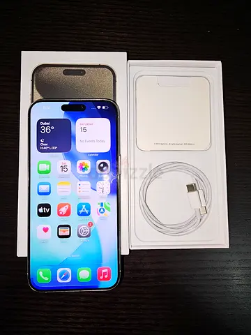 Iphone 15 pro max with charger Dual physical sim Just Display msg Battery health 99% Batery cycle 93